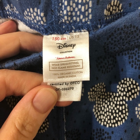 Hanna Andersson Disney Mickey Mouse Organic Cotton Shorts Pajamas Blue - Size 12 - Picture 8 of 8